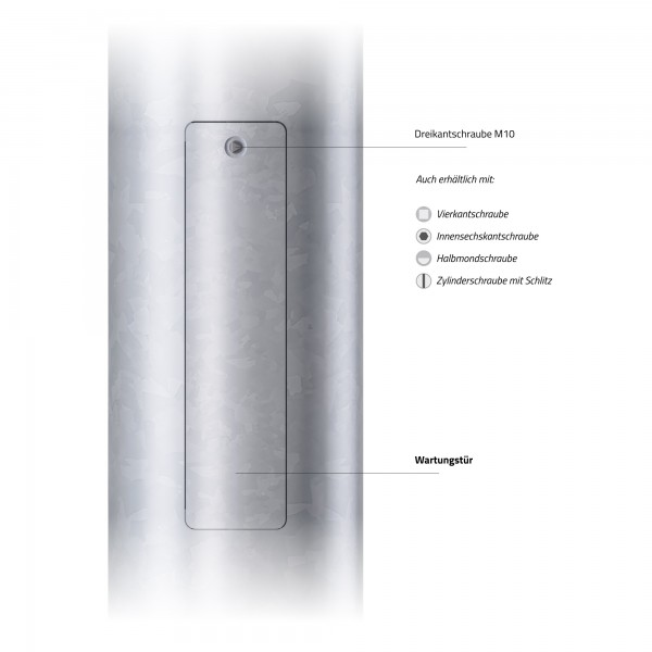 16m Flutlichtmast mit Zopf Ø 108 mm (konisch-rund, LPH 16 m) Flutlichtanlagen