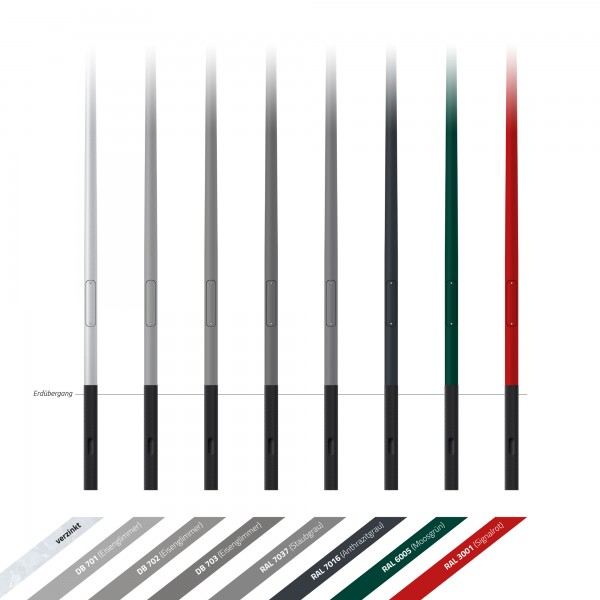 Pulverbeschichtung DB ALU Lichtmast RAL