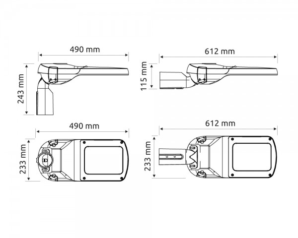 SUNLEDS SR-60 PRO Maße Zeichnung